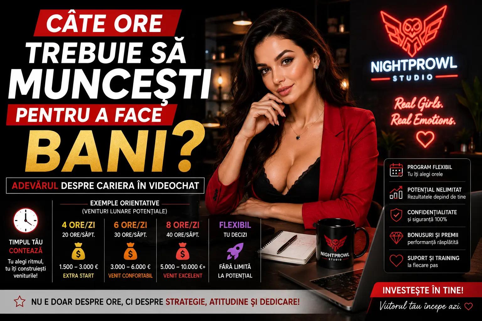 Vezi videoclipul: Câte ore trebuie să muncești pentru a face bani la videochat