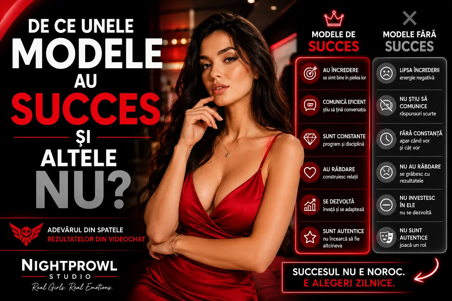 Vezi videoclipul: De ce unele modele de videochat au succes și altele nu? Diferența începe cu determinarea